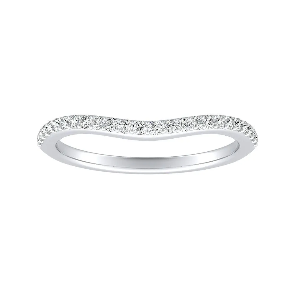 Auriya Platinum 1/8ctw Contour Diamond Wedding Band sold by Zulily