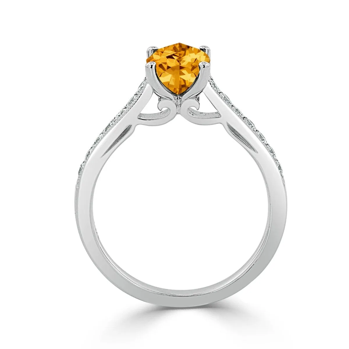 Auriya 1 1/5ct Fancy Oval Citrine and Diamond Engagement Ring 1/4ctw 14k Gold sold by Zulily product image thumbnail 5