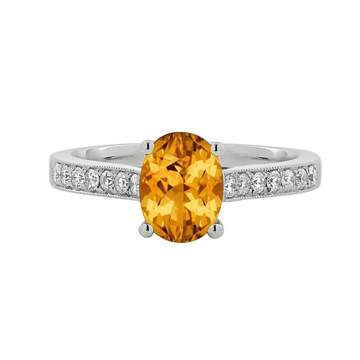 Auriya 1 1/5ct Fancy Oval Citrine and Diamond Engagement Ring 1/4ctw 14k Gold sold by Zulily product image thumbnail 2