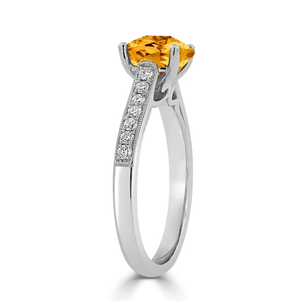 Auriya 1 1/5ct Fancy Oval Citrine and Diamond Engagement Ring 1/4ctw 14k Gold sold by Zulily product image thumbnail 4