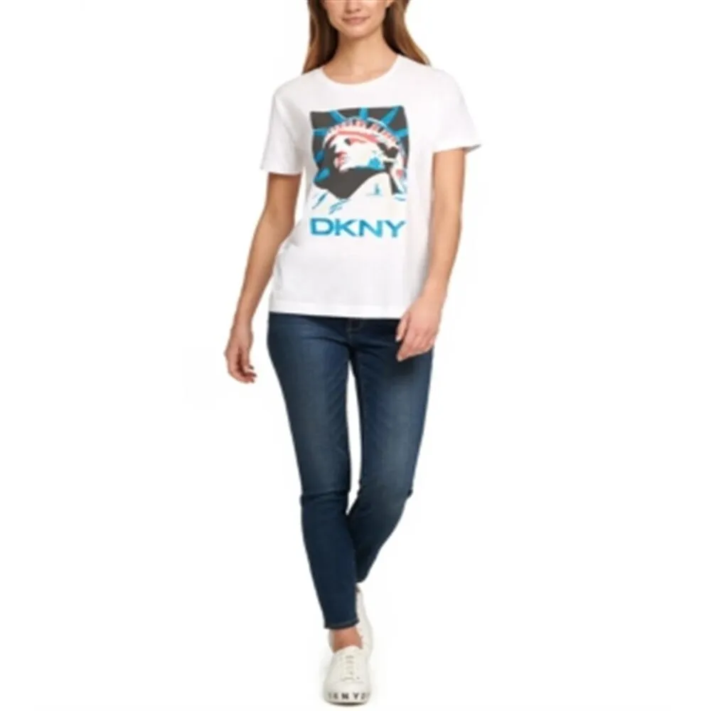 DKNY Women's Glitter Logo T-Shirt White Size XL sold by Zulily product image thumbnail 2