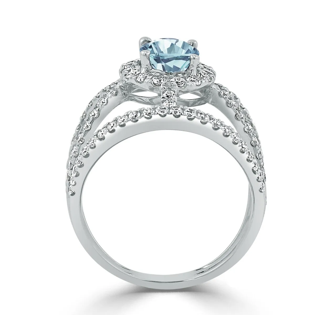 Auriya Modern 5/8ct Oval-cut Aquamarine and Diamond Ring 1ctw 18K Gold sold by Zulily product image thumbnail 4
