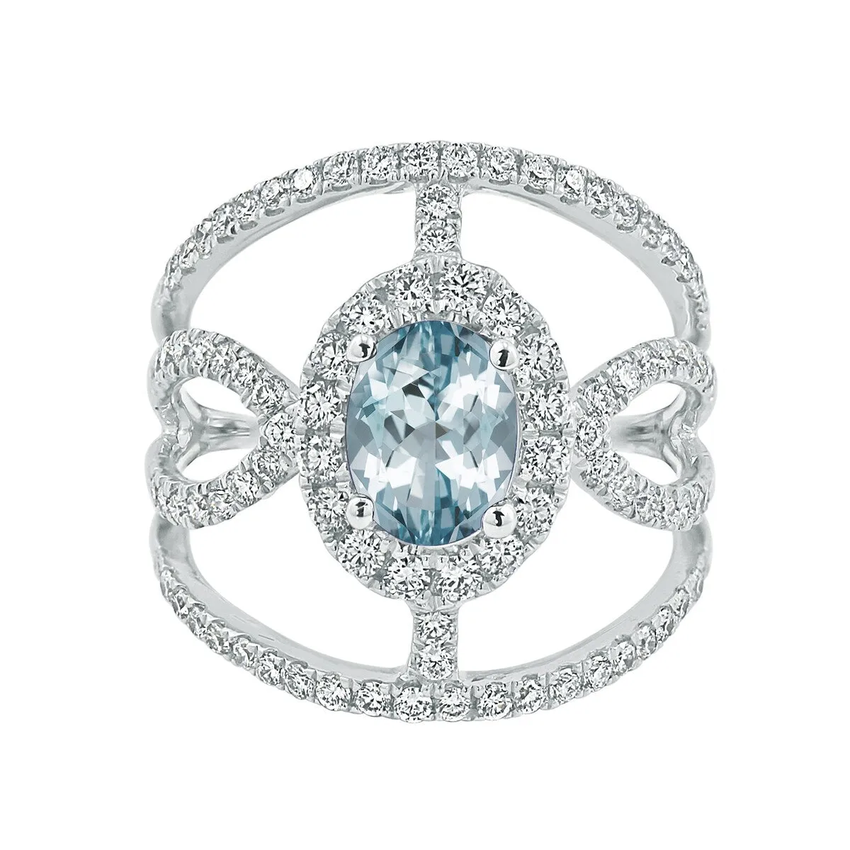 Auriya Modern 5/8ct Oval-cut Aquamarine and Diamond Ring 1ctw 18K Gold sold by Zulily product image thumbnail 2