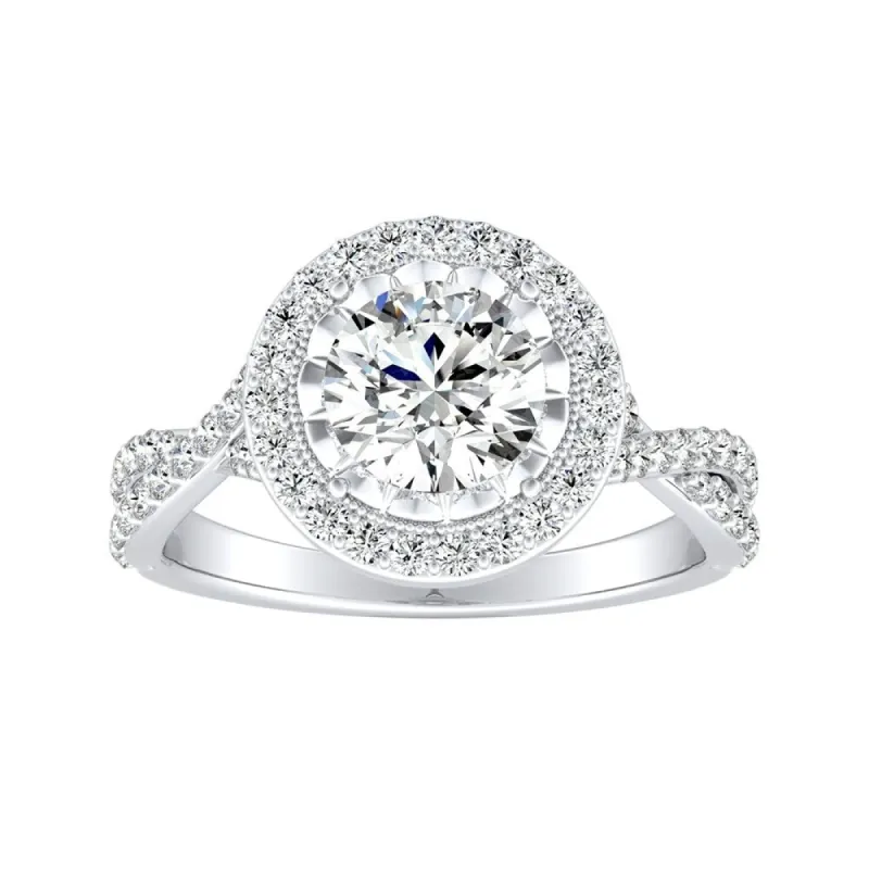 Auriya 14k Gold Vintage 2ct Moissanite Halo Diamond Engagement Ring 3/8ctw sold by Zulily