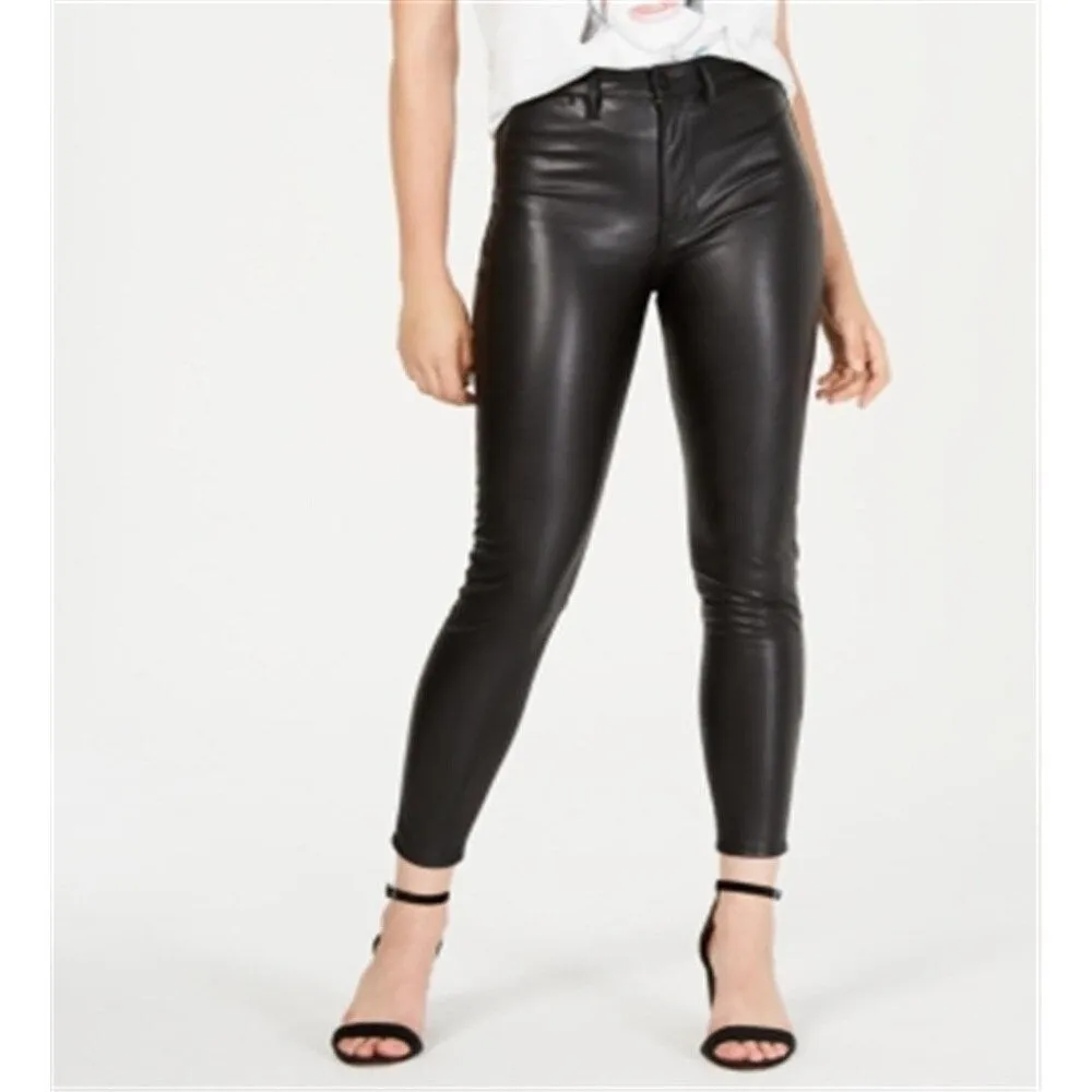 Kendall + Kylie Women's Faux Leather Skinny Pants Black Snake Size 31 sold by Zulily