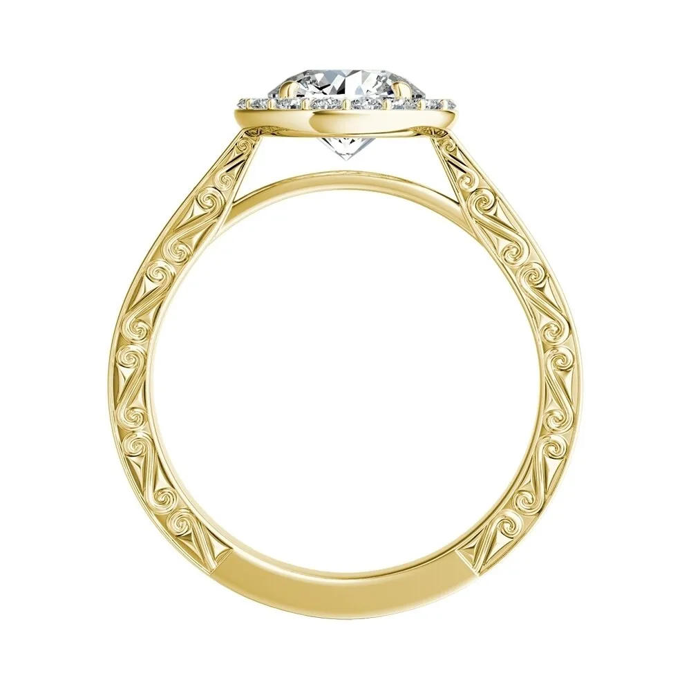 Auriya 14k Gold Vintage 2 1/2ct Round Moissanite and 3/8ctw Halo Diamond Engagement Ring 14K sold by Zulily product image thumbnail 5