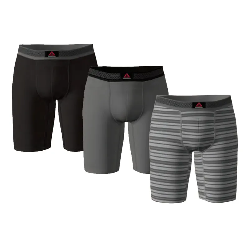 Reebok Men's 3 Pack Featherweight Long Leg Boxer Briefs sold by Zulily