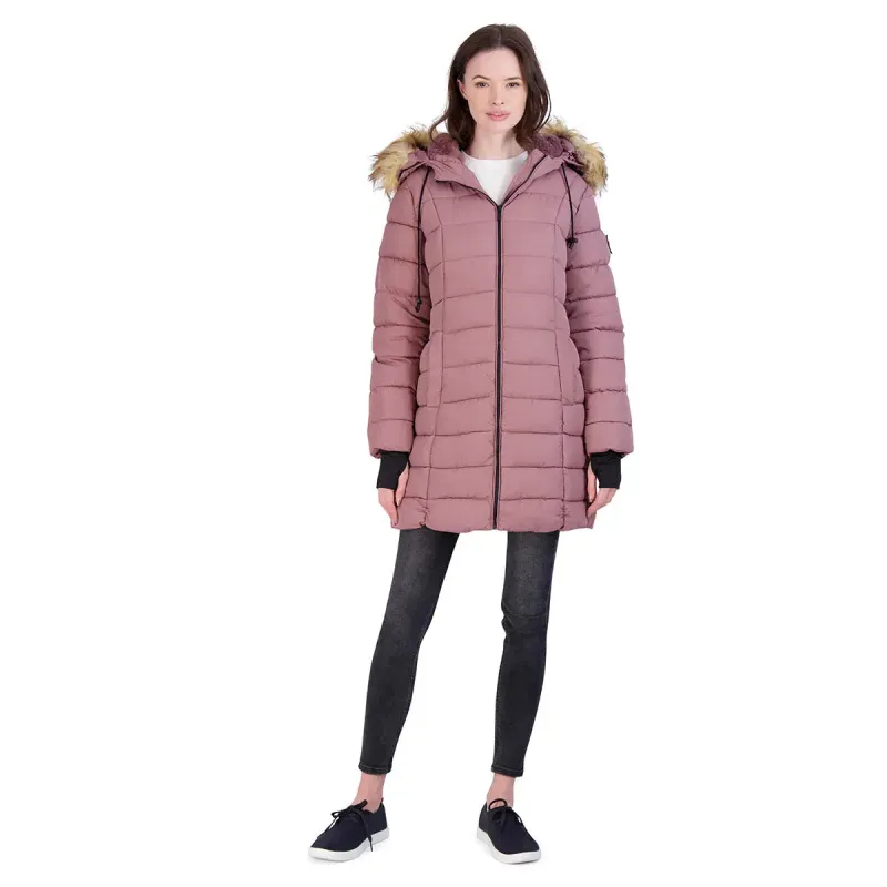 Steve Madden Women's Jacket with Faux Fur Hood sold by Zulily