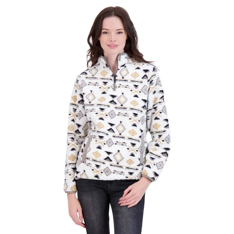 Canada Weather Gear Women's 1/4 Zip Aztec Printed Sherpa sold by Zulily