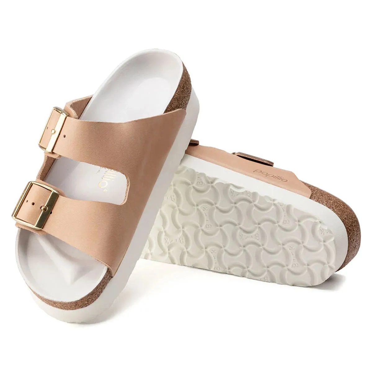 Birkenstock Women's Papillio Arizona Platform Natural Leather Sandals sold by Zulily product image thumbnail 3