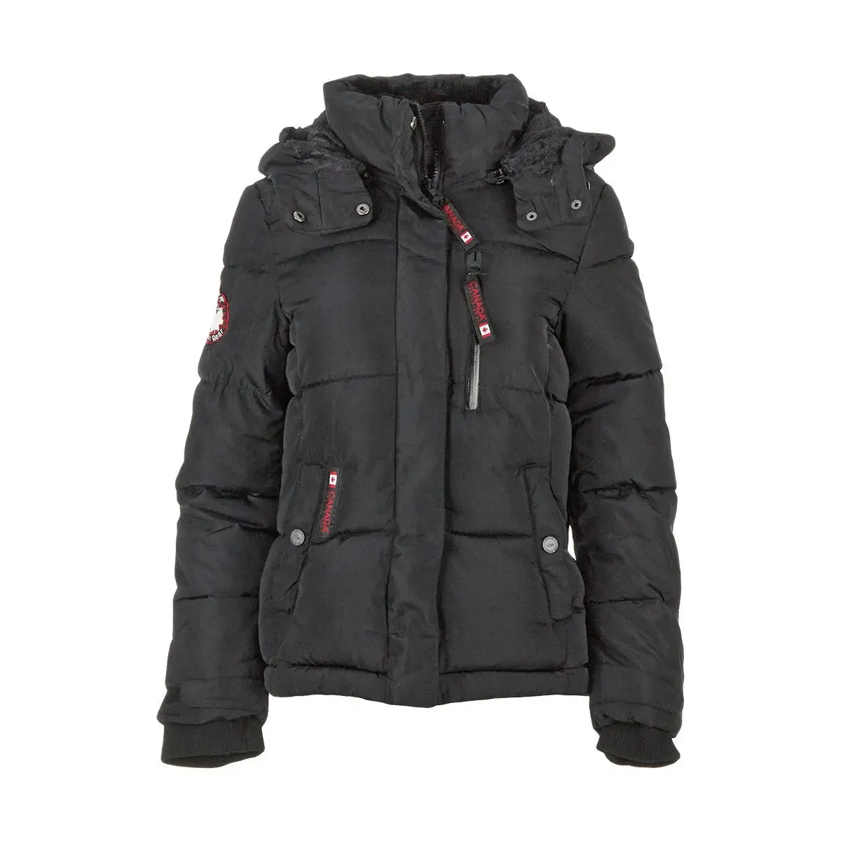 Canada Weather Gear Women's Long Puffer with Sherpa Lined Hood sold by Zulily product image thumbnail 5