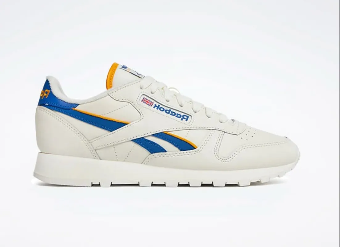 Reebok Men's Classic Leather Shoes - Chalk/Vecblu/Cogold sold by Zulily