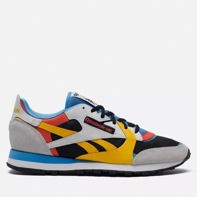 Reebok Men's Classic Leather Shoes - Cblack/Purgry/Essblu sold by Zulily