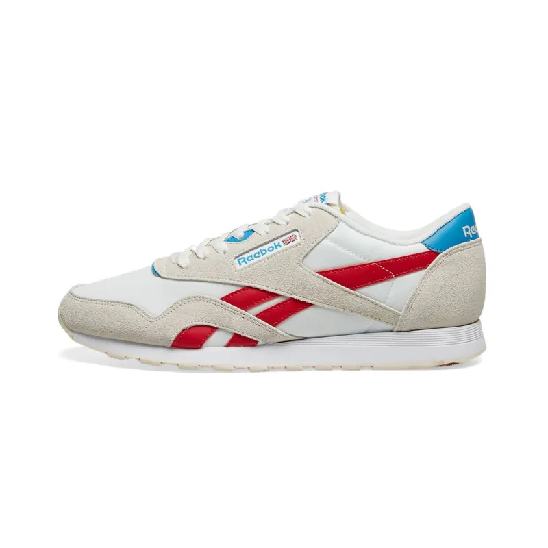 Reebok Men's Classic Nylon Shoes - Chalk/Scarlet/Cyan/White sold by Zulily