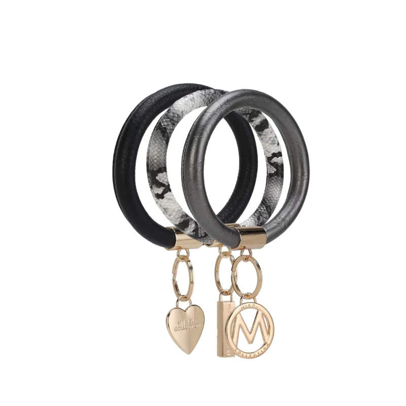 MKF Collection Women's Jasmine Bangle Bracelet Keyring Set made by MKF Collection