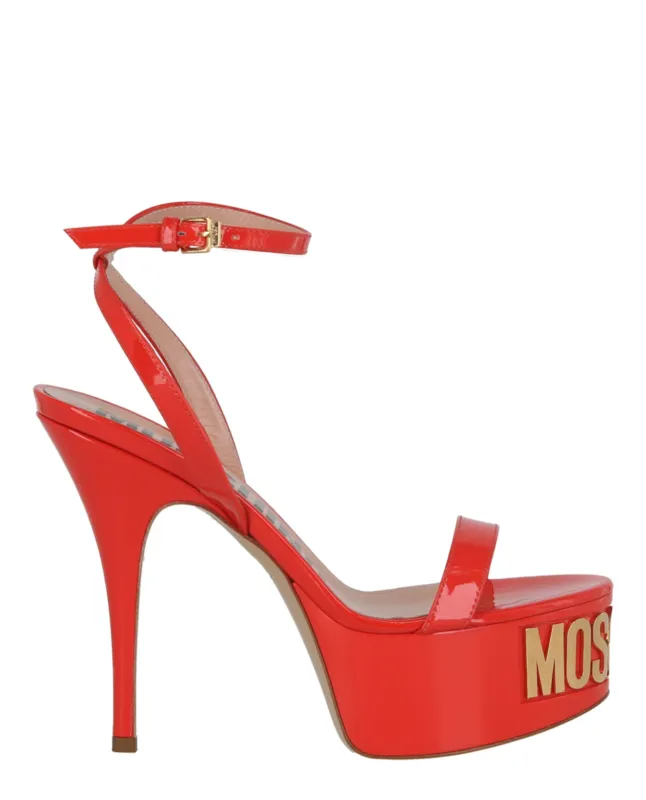 Moschino Logo-Letter Patent Leather Platform Pump sold by Zulily