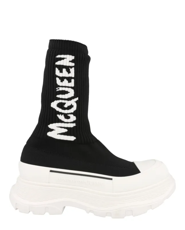 Alexander McQueen Women's Ribbed Tread Slick Boots made by Alexander McQueen