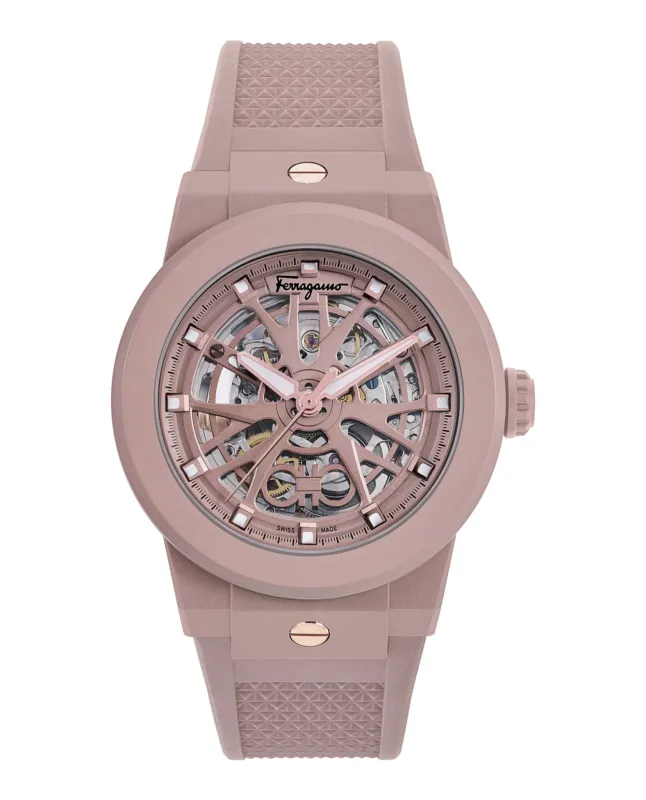 Ferragamo F-80 Skeleton Ecoceramic Automatic Watch sold by Zulily