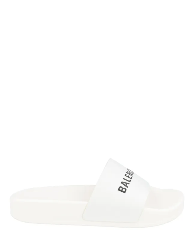 Balenciaga Logo Pool Slides sold by Zulily
