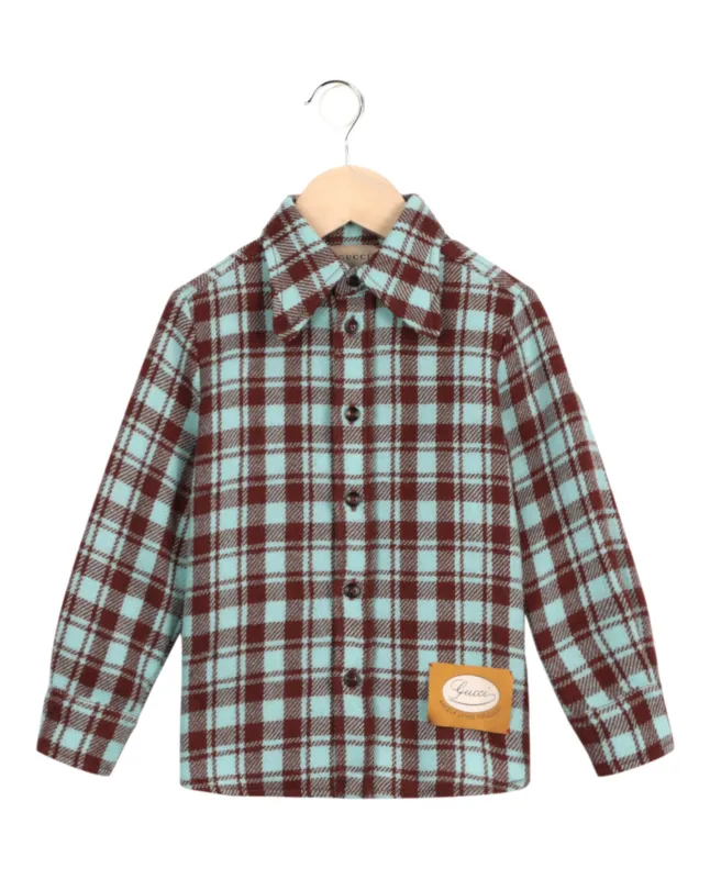 Gucci Check Patterned Wool Shirt sold by Zulily