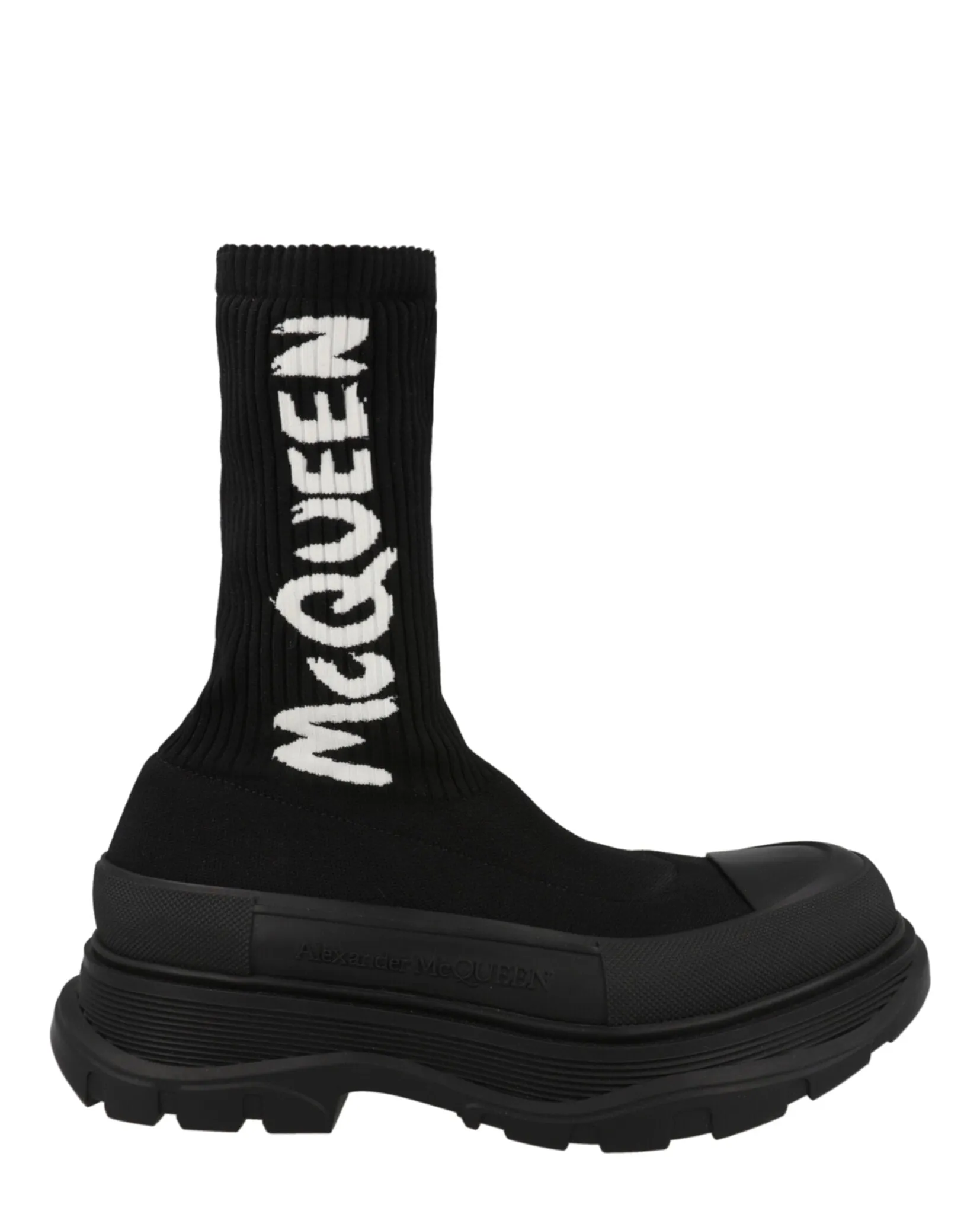 Alexander McQueen Men's Ribbed Knit Tread Slick Boots sold by Zulily