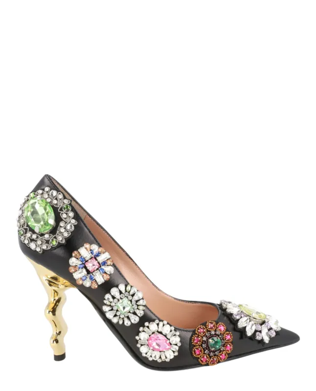 Moschino Bejeweled Scuplted-Heel Pumps sold by Zulily