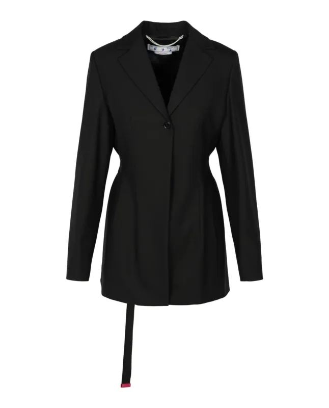 Off-White Wool Blend Relaxed Fit Blazer sold by Zulily