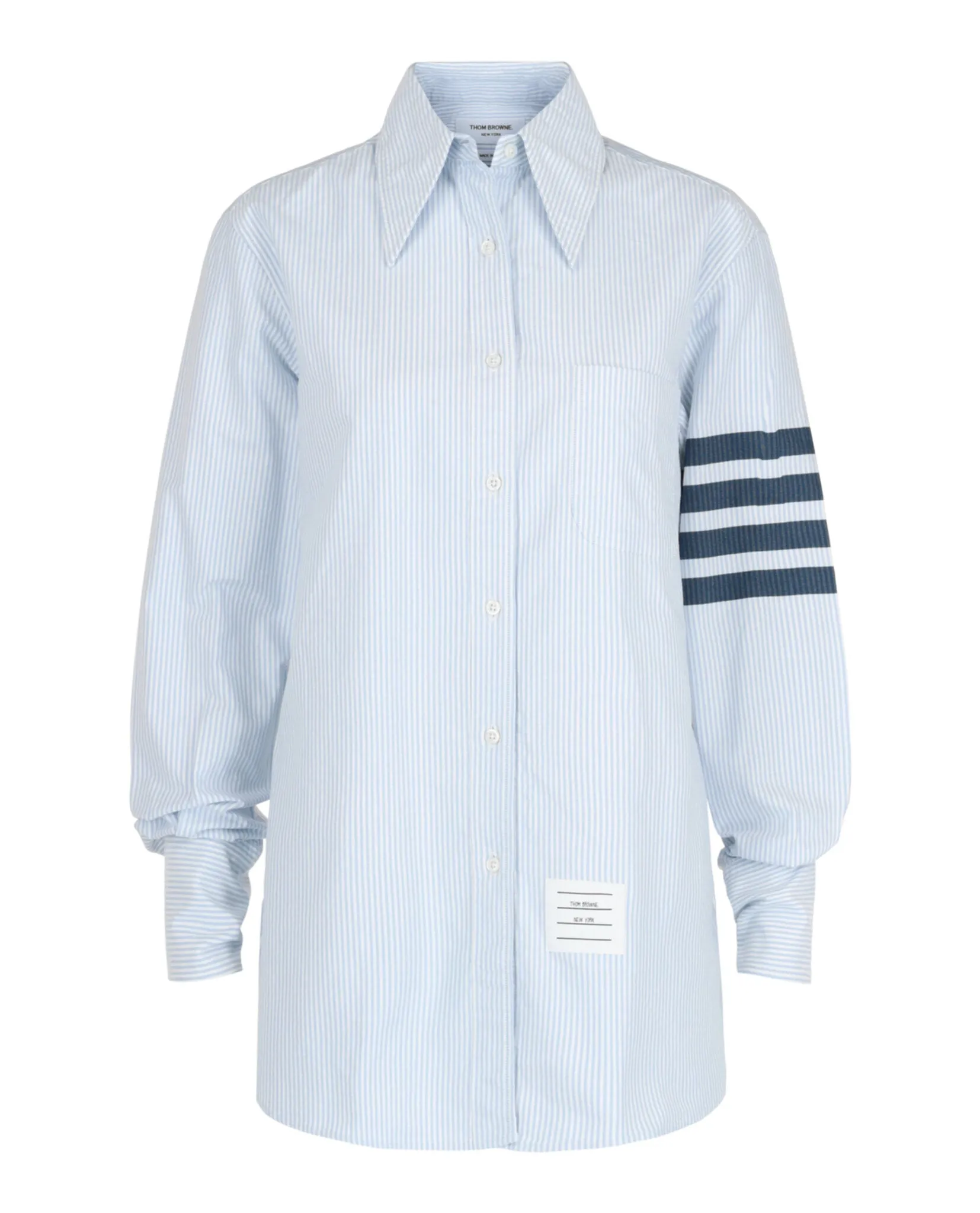Thom Browne Striped Oxford 4-Bar Oversized Shirt sold by Zulily
