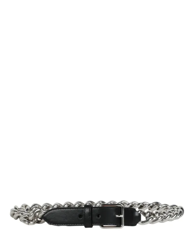 Alexander McQueen Women's Chain-Trimmed Leather Belt sold by Zulily