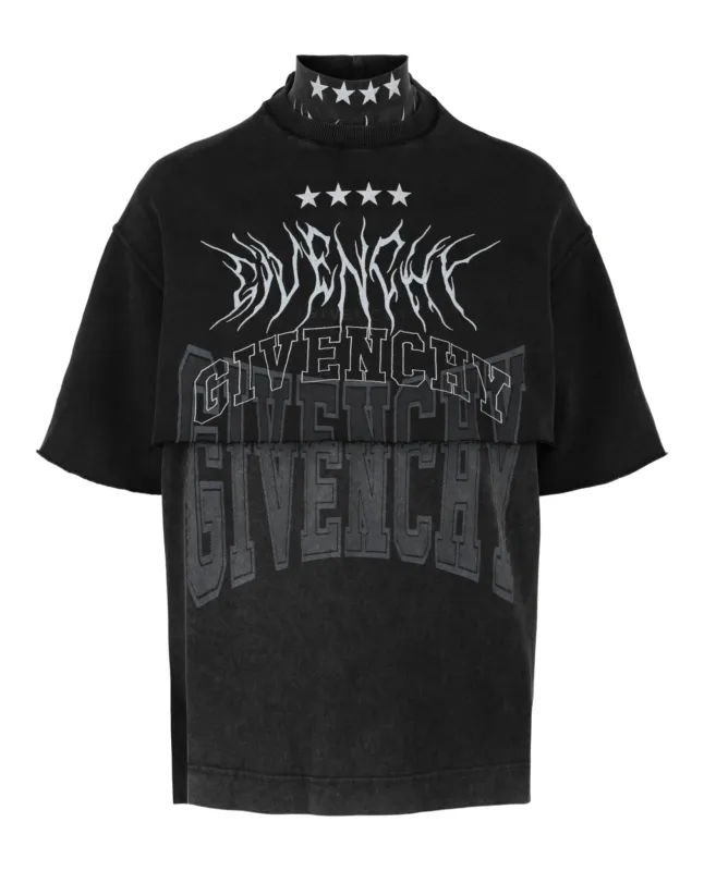 Givenchy Layered Graphic T-Shirt With Balaclava made by Givenchy