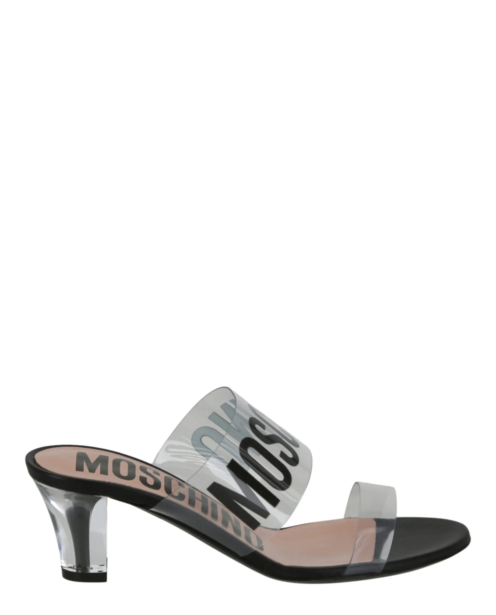 Moschino Logo Transparent Heel Sandals sold by Zulily