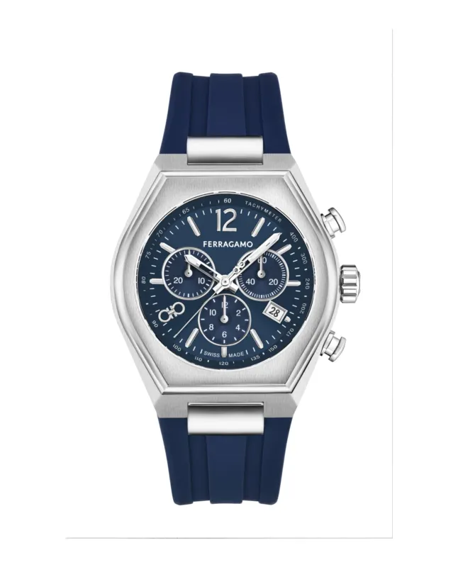 Ferragamo Tonneu Chrono Silicone Watch sold by Zulily