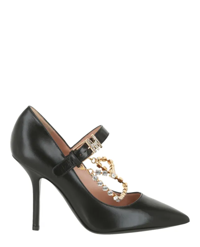 Moschino Rhinestone-Embellished Leather Pumps sold by Zulily