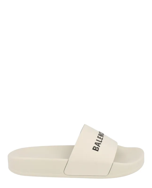 Balenciaga Logo Pool Slides sold by Zulily