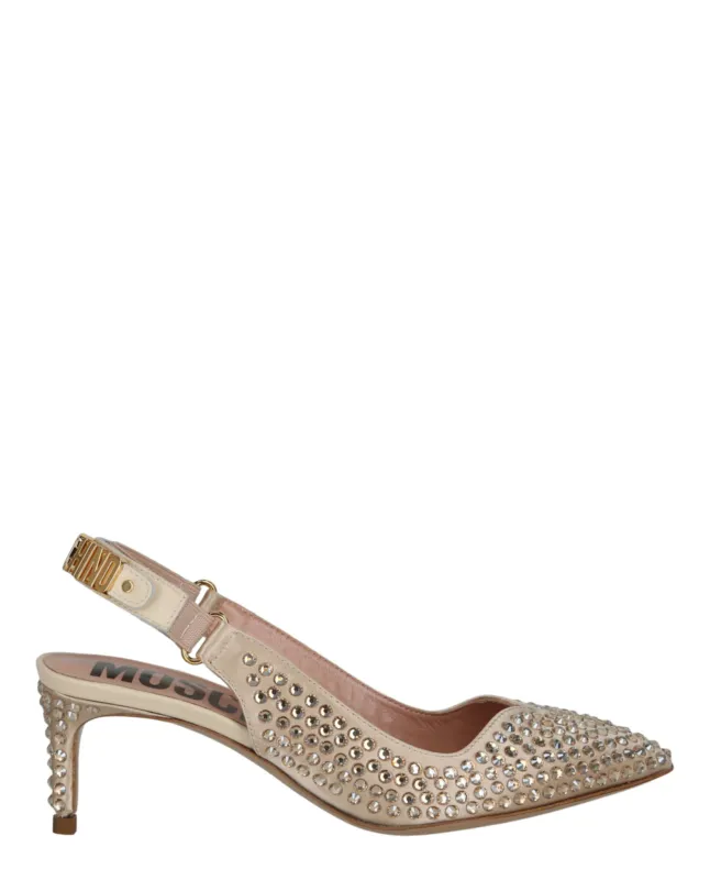 Moschino Crystal Embellished Kitten Heels sold by Zulily
