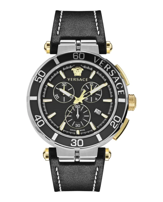 Versace Greca Chrono Leather Watch sold by Zulily
