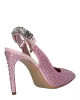 Moschino Crystal Embellished Satin Slingback Pumps sold by Zulily