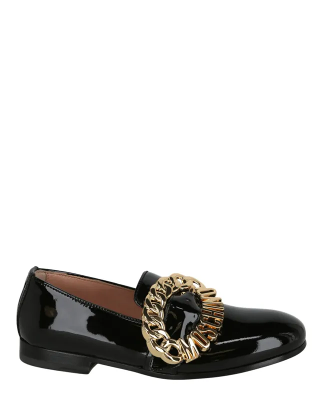Moschino Logo Buckle Loafers sold by Zulily