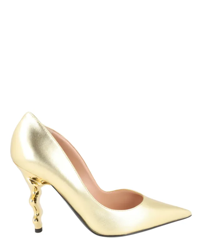 Moschino Metallic Sculpted-Heel Pumps sold by Zulily