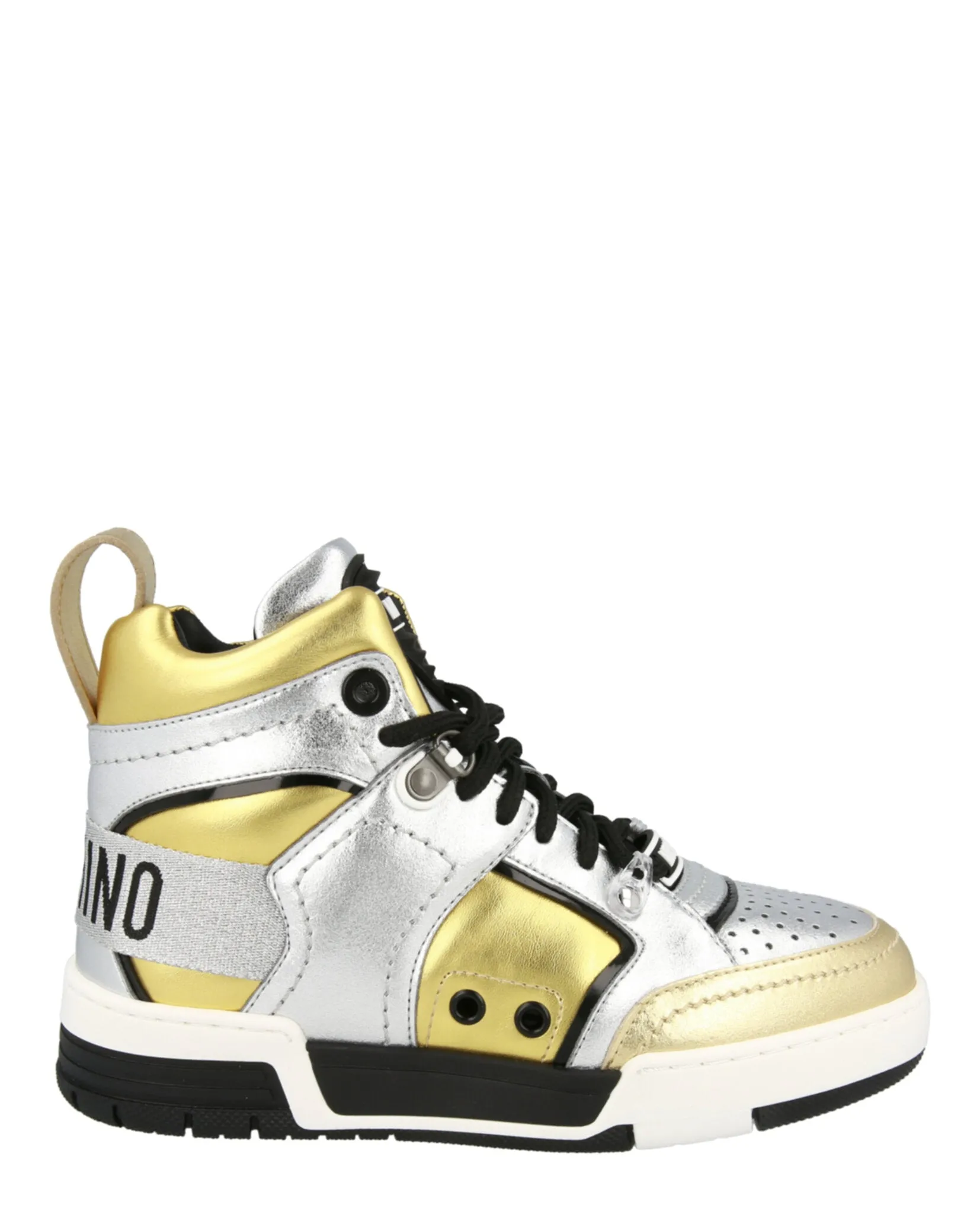Moschino Streetball Asymmetrical High-Top Sneakers sold by Zulily