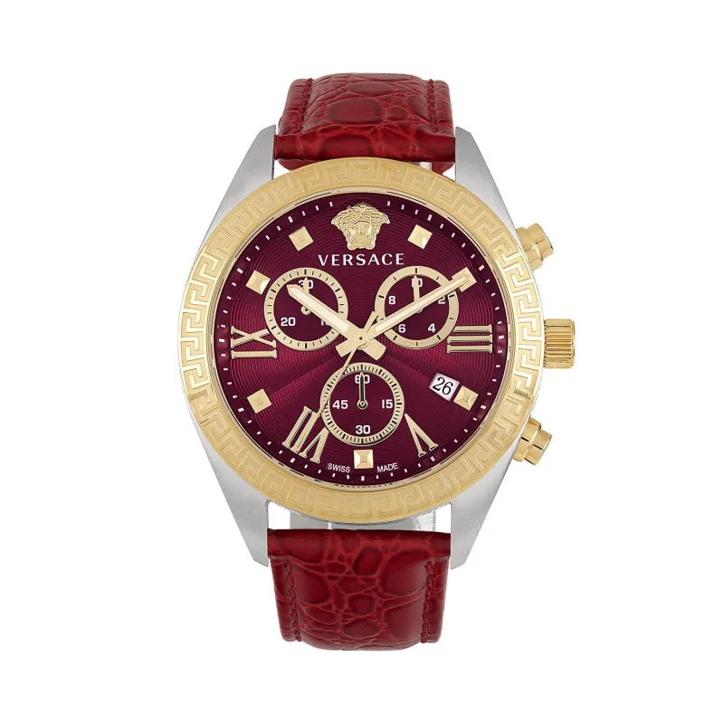 Versace Greca Chrono Leather Watch sold by Zulily