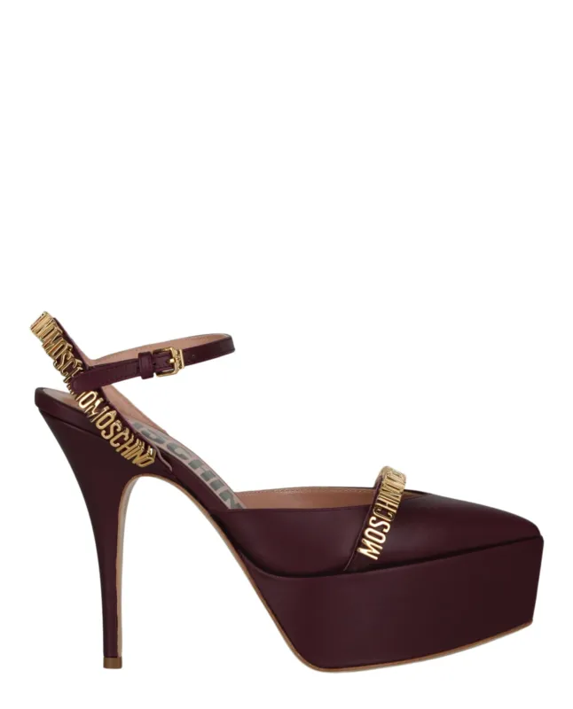 Moschino Logo Lettering Ankle Strap Pumps sold by Zulily
