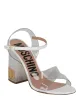 Moschino Transparent Logo Heel Sandals sold by Zulily