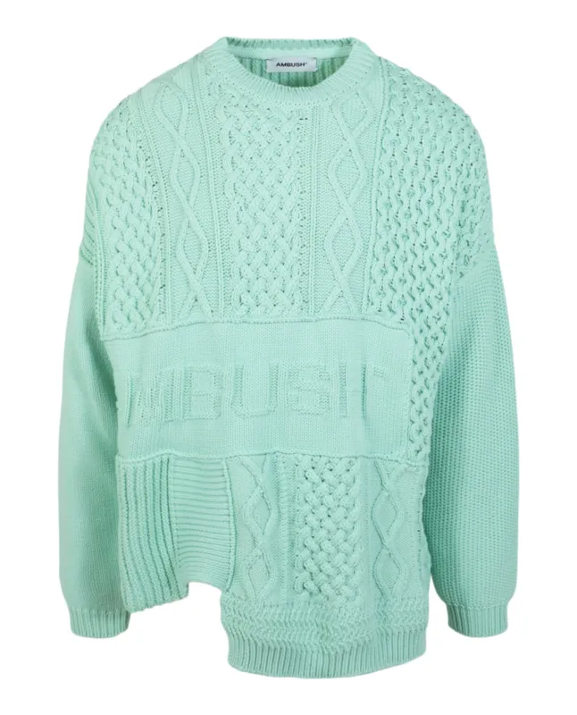 AMBUSH Patchwork Knit Crewneck Sweater sold by Zulily