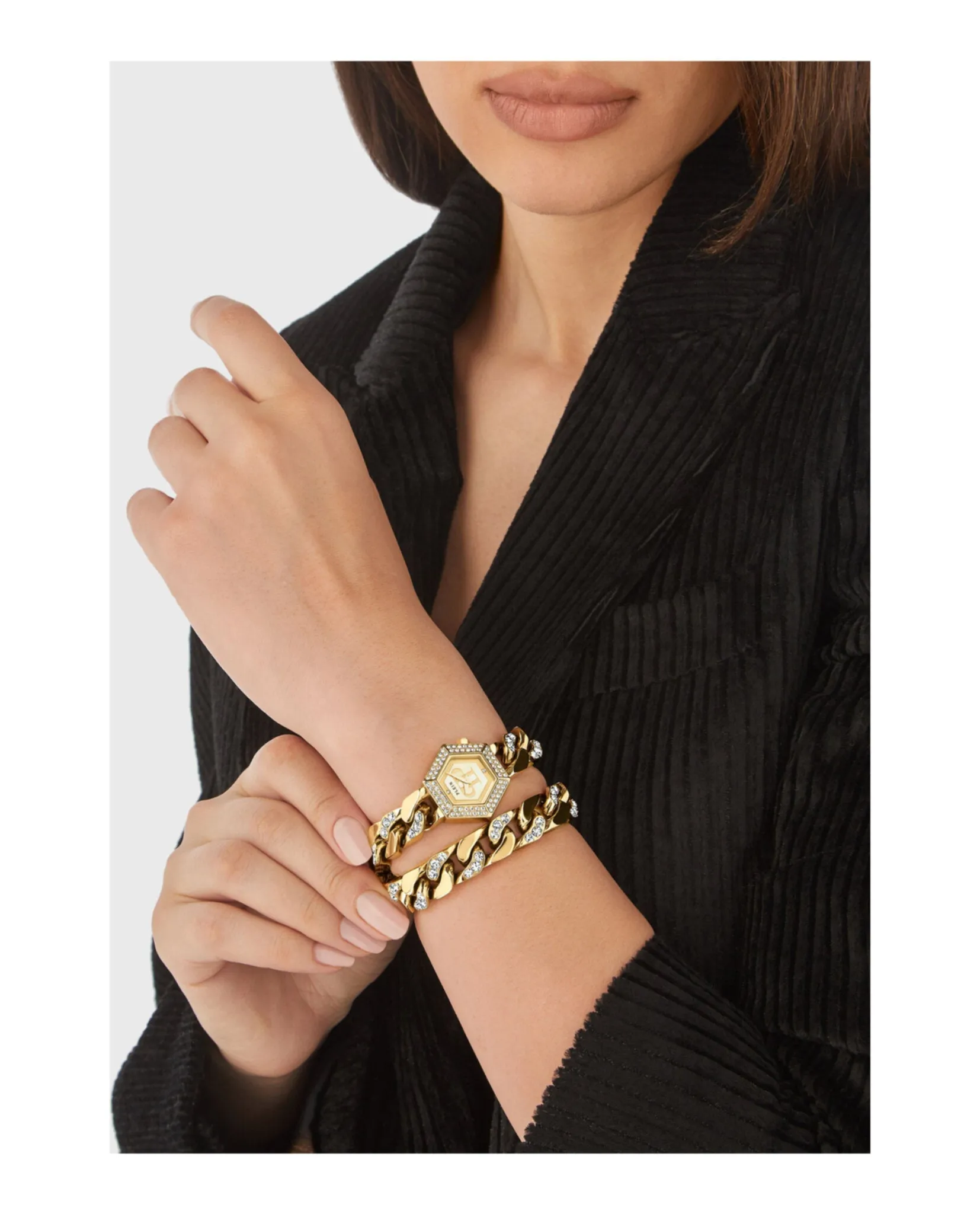 Philipp Plein The Hexagon Groumette Crystal Watch sold by Zulily product image thumbnail 5
