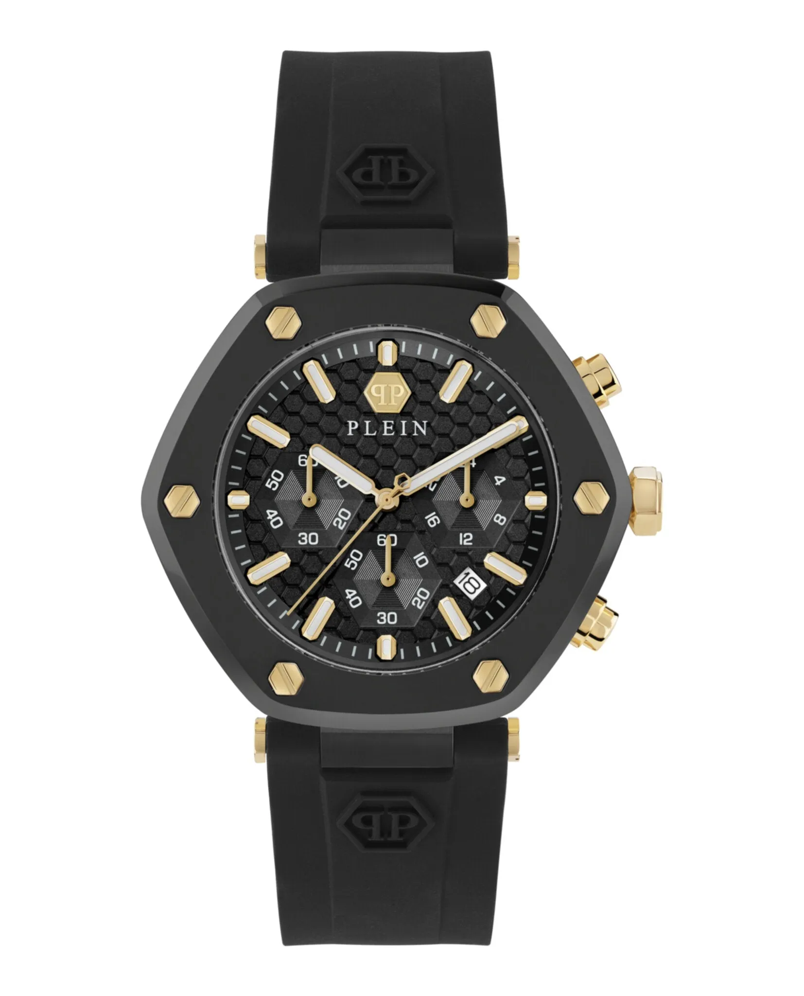 Philipp Plein The Hexagon Chrono Silicone Watch sold by Zulily