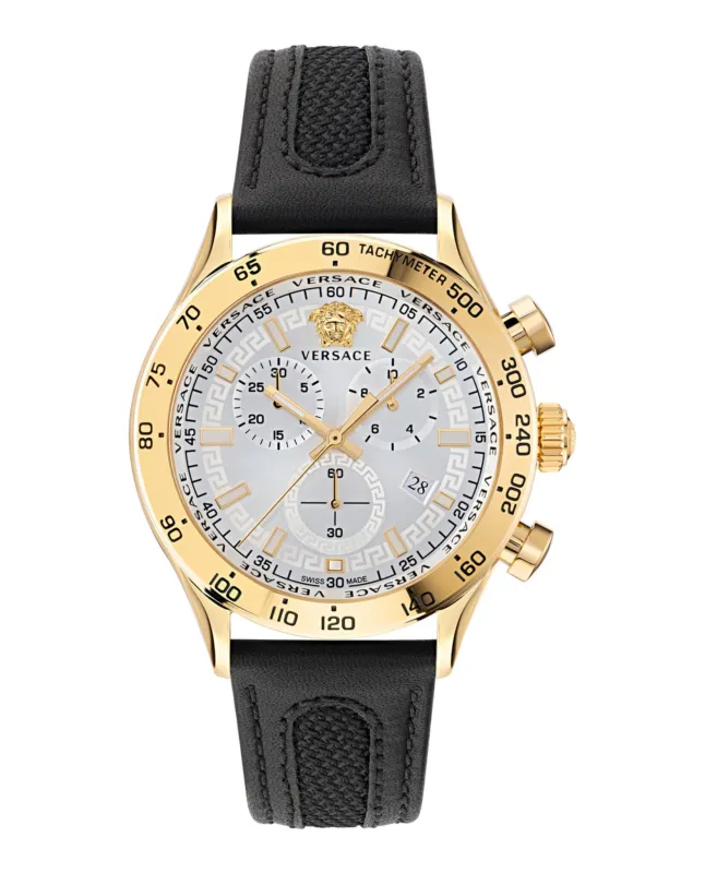 Versace Hellenyium Chrono Leather Watch sold by Zulily