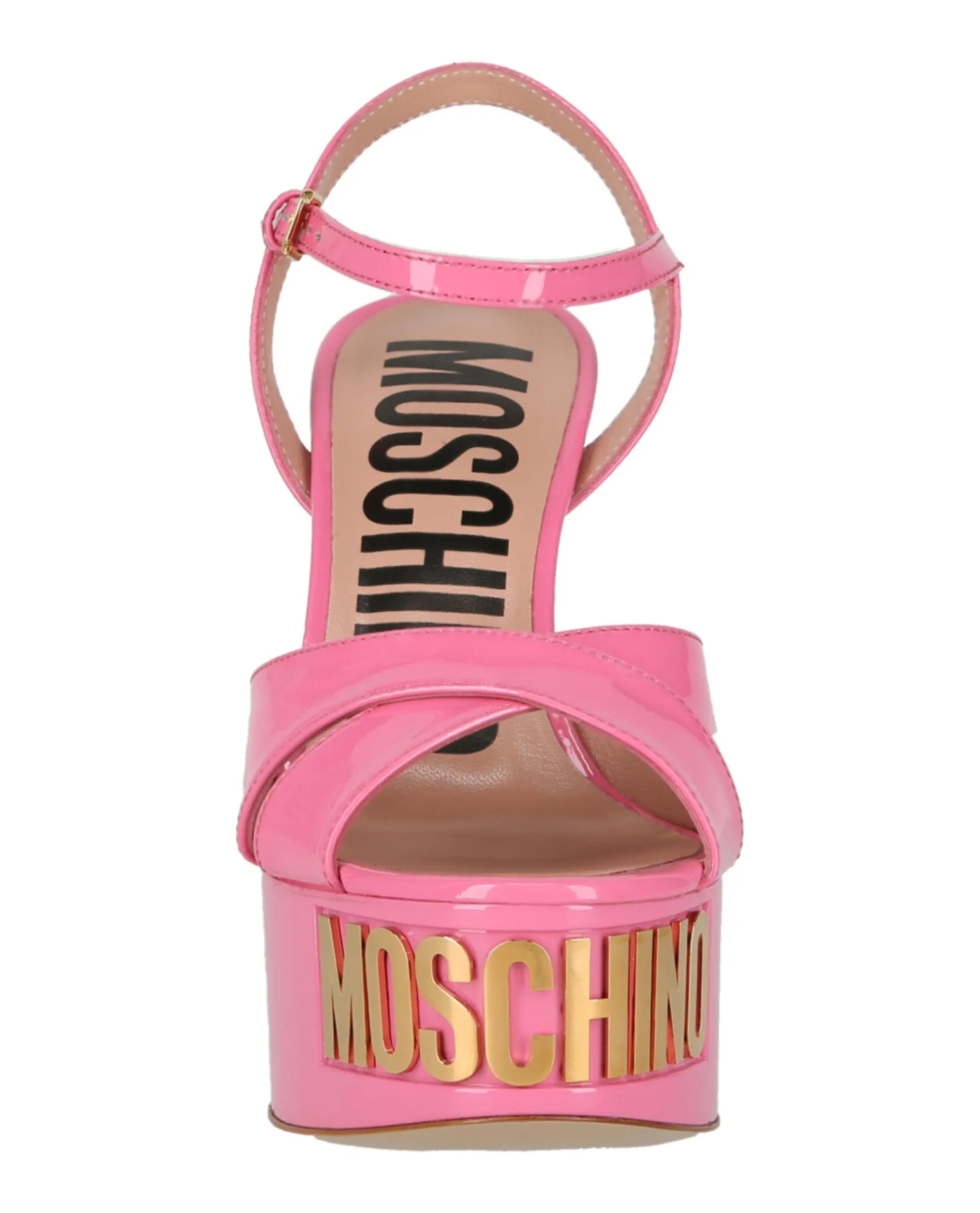 Moschino Patent Leather Logo Heeled Sandals sold by Zulily product image thumbnail 4
