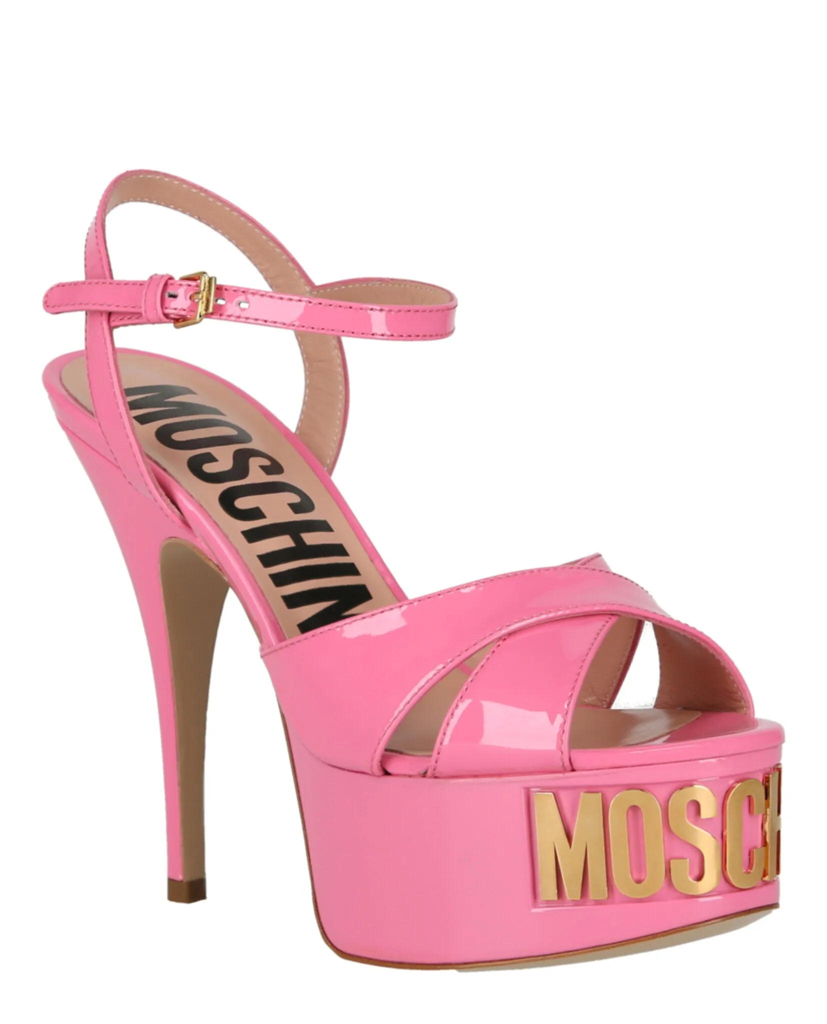 Moschino Patent Leather Logo Heeled Sandals sold by Zulily product image thumbnail 2