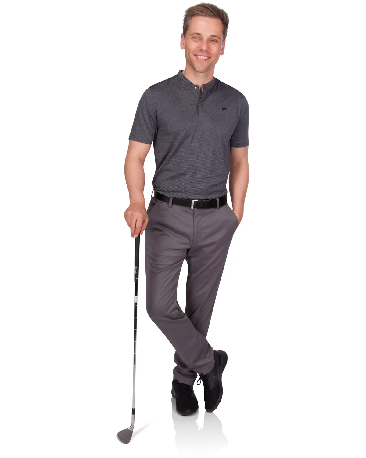 Three Sixty Six Men's Thin-Striped Collarless Golf Polos sold by Zulily product image thumbnail 4